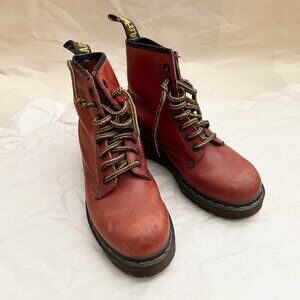 RARE Vintage Late 90's Dr. Martens Red Boots Sz Women’s 8/M7 Made in England